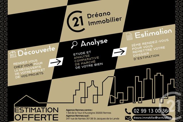 Appartement F4 à vendre - 4 pièces - 86.08 m2 - RENNES - 35 - BRETAGNE - Century 21 Dréano Immobilier