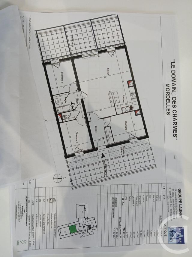 Appartement à louer - 4 pièces - 78.17 m2 - MORDELLES - 35 - BRETAGNE - Century 21 Dréano Immobilier